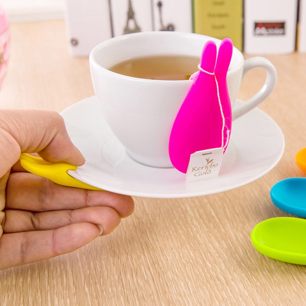 RuiJY Lovely Multi-Function Silicone Gel Rabbit Shape Tea Bag Holder Tea Cup Hanger - image 4 of 8