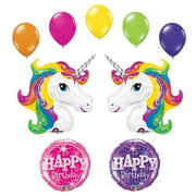 Unicorn 9 pc Rainbow Sparkle Birthday Party Balloon Bouquet by Anagram ?