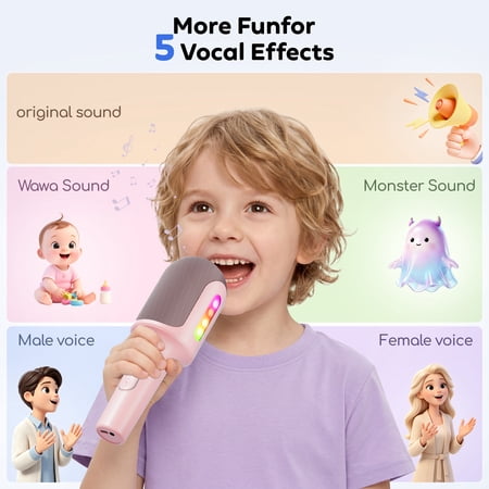 Handled Karaoke Machine Portable Bluetooth Speaker for Home Party & Gifts for Adults, Kids, Boys & Girls Pink