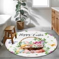 thumbnail image 3 of Round Rug 3.3Ft Washable Non-Slip, Spring Easter Circle Area Rugs for Living Room Bedroom, Colorful Eggs Daisy Flowers Basket Butterfly Indoor Floor Mats Carpet Runner for Home Decor Aesthetic, 3 of 8