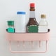 thumbnail image 4 of Estante de almacenamiento montado en la pared Bewildely para baño cocina toalla cepillo cosmético plástico Rosado morado, 4 of 6