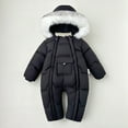 thumbnail image 2 of MEZZALL Kids Girls Winter Snowsuit Insulated Padded Long Sleeve Jumpsuit With Attached Mittens And Booties Double Zipper For Baby Toddler Warm Outfits Solid Color Versatile Child One-Pieces, 2 of 5