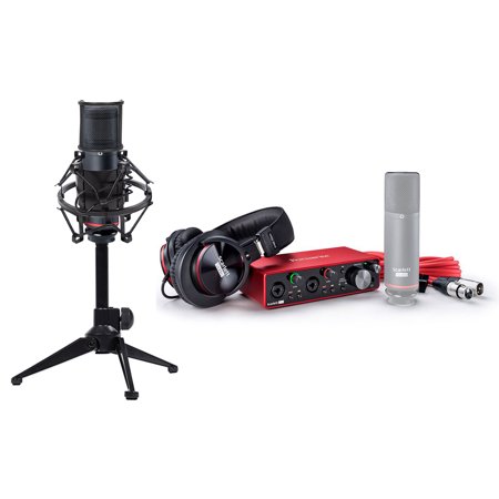 Focusrite 3rd Gen Gaming Twitch Stream 2I2 Interface+Mic+Headphones+Stand+Filter
