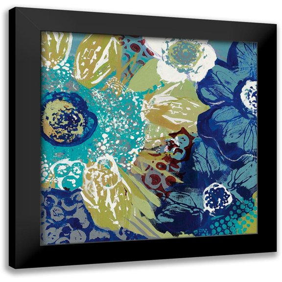 Bernsen, Leslie 12x12 Black Modern Framed Museum Art Print Titled - Garden Blues I