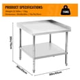 thumbnail image 2 of 30"X30"x30" Stainless Steel Grill Stand Table, NSF Certified Work Table with Adjustable Legs, 400 Lbs Capacity, 2" Edge Baffle, Equipment Stand for Commercial Restaurant, Hotel, Home Kitchen, 2 of 7
