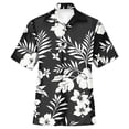 thumbnail image 4 of Men's Hawaiian Floral Shirts Casual Tropical Beach Funky Shirt ort Sleeve Button Down Shirts Tropical Floral Shirts Black M, 4 of 4