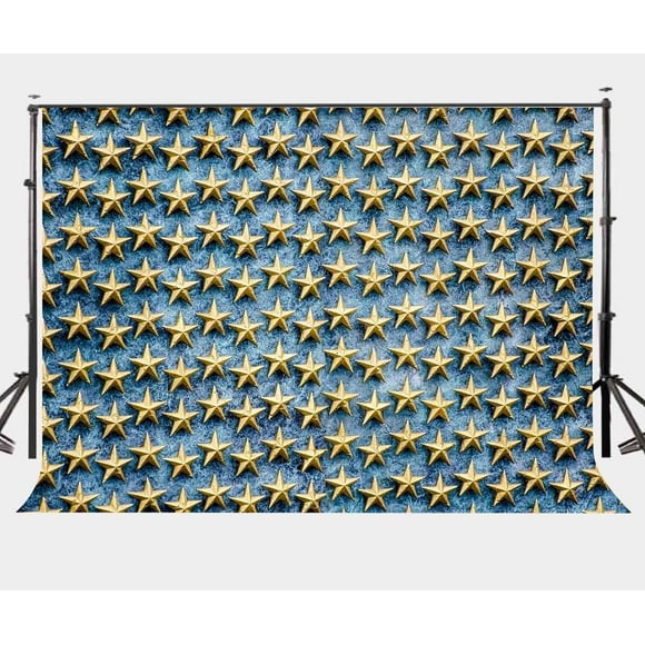EREHome Polyester Fabric 7x5ft 3D Pointed Yellow Stars Backdrop Photography Background