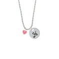 thumbnail image 2 of Delight Jewelry Acrylic 5/16" Pink Heart Silvertone Script Initial Disc - H - Charm Necklace, 20"+3", 2 of 4