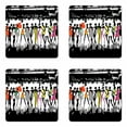 thumbnail image 1 of Funny Coaster Set of 4, Modern Colorful Fashion Bodycon Runway Stage Concert Form Top Models, Square Hardboard Gloss Coasters, Standard Size, White Coral Purple, by Ambesonne, 1 of 2