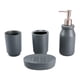 thumbnail image 5 of 4 Pieces Bathroom Accessories Set Vanity Countertop Accessory Set, Includes Lotion Dispenser, Soap Dish, Toothbrush Holder and Toothbrush Cup gris BLESIY Cosas de baño, 5 of 8