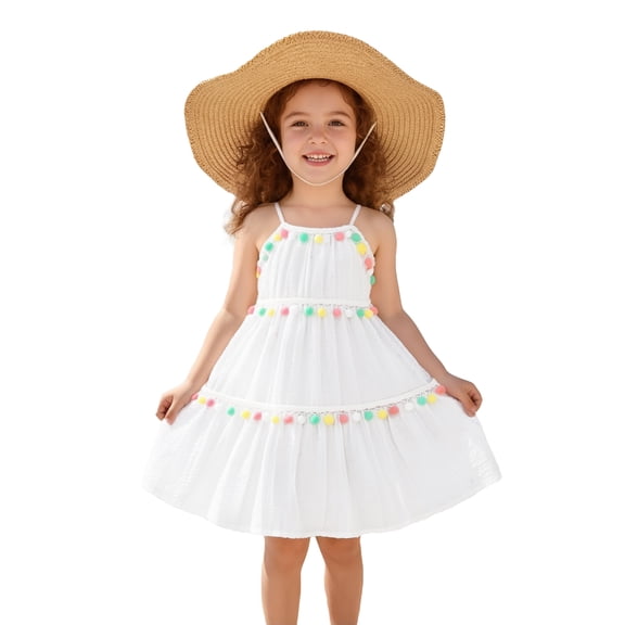 Younger Tree Baby Girl Dress Kid Summer Sleeveless Sling Princess Beach Dress Clothes for 2-3T
