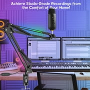 ZealSound RGB Microphone Boom Arm Stand, Adjustable Heavy Duty Metal Desk Mic Arm for Gaming, Streaming and Content Creation
