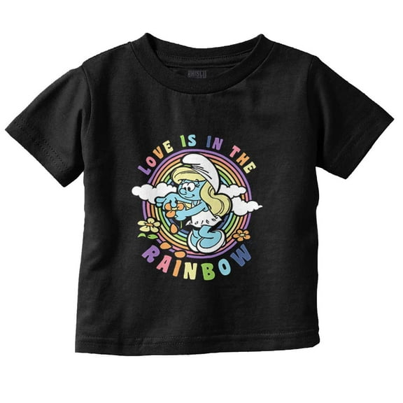 Smurfette Love is in the Rainbow Youth T Shirt Tee Girls Infant Toddler Brisco Brands 6M