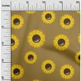thumbnail image 2 of oneOone Cotton Poplin Teal Blue Fabric Floral Sunflower Silhouette Sewing Fabric By The Yard Printed Diy Clothing Sewing Supplies 56 Inch Wide, 2 of 4