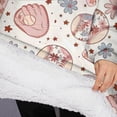 thumbnail image 3 of Oversized Wearable Blanket Hoodie,Floral Baseball Pattern Sherpa Blanket Hoodie with Super Pockets,Super Warm Fuzzy Pullover for Women & Men, 3 of 6