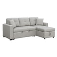 thumbnail image 2 of AC Pacific Contemporary Beige Pullout Sectional Sleeper Sofa with 2 Throw Pillows, 2 of 8
