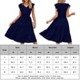 thumbnail image 2 of Vestido largo sin mangas con cuello en V para mujer estilo A LINE suave para cóctel (azul marino XL) FLhrweasw Para estrenar, 2 of 8
