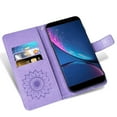 thumbnail image 3 of Asuwish Compatible with Hot Pepper Serrano 3 Wallet Phone Case and Tempered Glass Screen Protector Flip Credit Card Holder Stand Mandala Flower Cell Cover for HPP-L55B HPPL55B Women Men Purple, 3 of 8