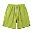 thumbnail image 5 of Womens Shorts Womens Lightweight Solid Color Wide Leg Running Shorts Summer Casual Elastic Waist Drawstring Athletic Shorts with Pockets, 5 of 9
