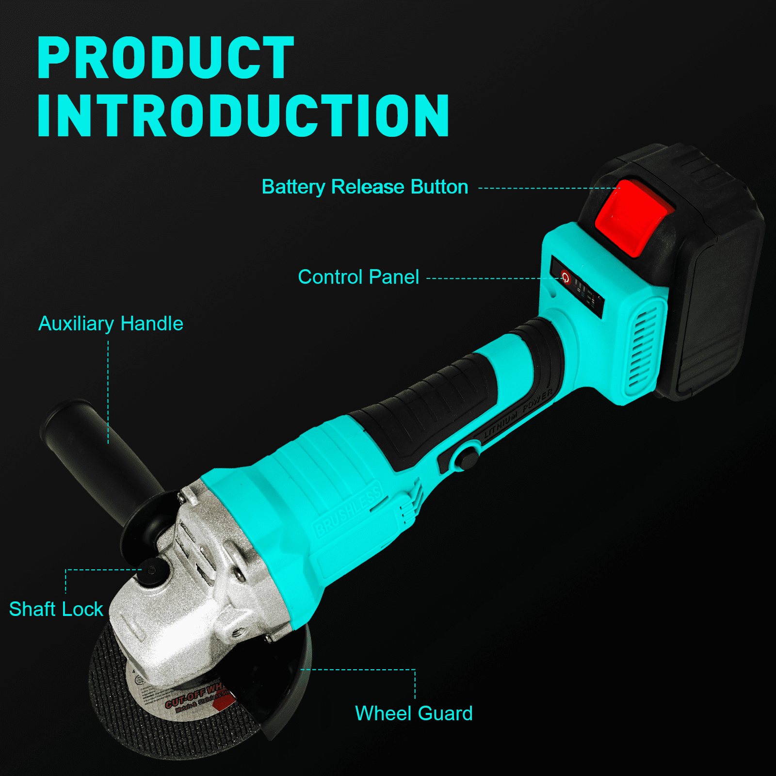 4" 21V 1500mah Electric Cordless Angle Grinder,Angle Grinder Tool Cutting Tool with 1 Batteries,Charger, and 3 Cutting Discs for Cutting, Polishing, Grinding, and Rust Removal