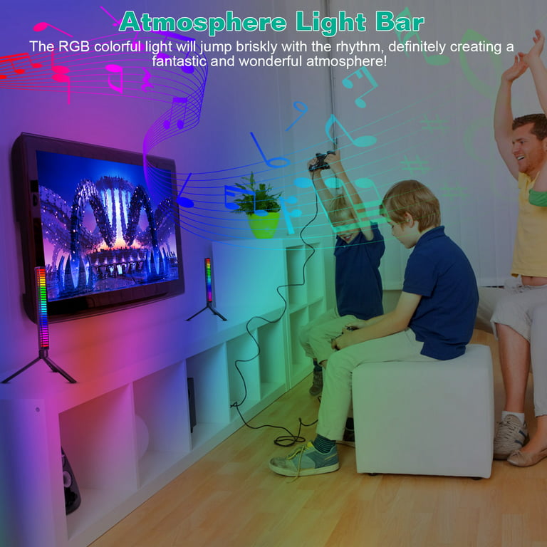 32 LED RGB Car Atmosphere Strip Light Bar Sound Control Music Sync Rhythm  Lamp