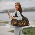 thumbnail image 2 of Japuie Cool Black Gold Dragon Print Travel Duffel Bag,Sports Tote Gym Bag,Hand Travel Bag,Tote Carry on Luggage,Weekender Overnight Bag for Women and Men, 2 of 6