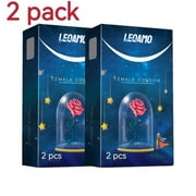 LEOAMO 2Pcs *2 Feminine Condoms Ultra Thin Latex Lubricated Female Condoms