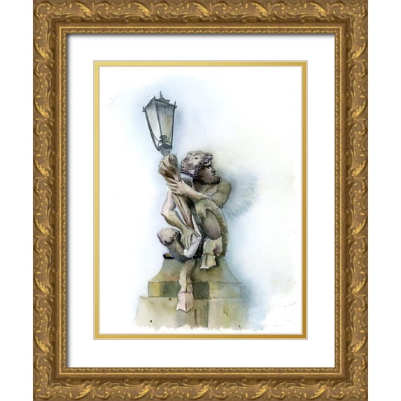 Shefranov, Olga 19x24 Gold Ornate Wood Framed with Double Matting Museum Art Print Titled - Lamp Post