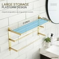 thumbnail image 5 of KOKOSIRI 3 Tier Bath Towel Rack 24 Inch Towel Bars Towel Shelf Bathroom Ladder Brushed Gold B5003BG-L24, 5 of 9