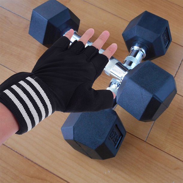 unbranded 1Par Guantes De Levantamiento De Negros Con Ergonómico Para Deportes Y Fitness