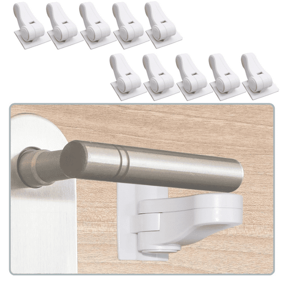 10 Pack Door Lever Locks Door Handle Locks with Adhesives, No Drilling Safety Door Locks