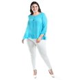 thumbnail image 4 of Blusa con abertura en espalda Roman Fashion /Talllas Extras, 8035 (Azul claro) azul 40, 4 of 5
