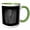 Green/White, variant on 3drose, Artistic Halloween Spider Cobweb Doodle in White, 15oz Mug