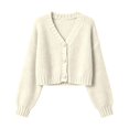 thumbnail image 6 of Bibifish Womens Cable Knit Cardigan Sweaters Long Sleeve V Neck Cropped Button Front Cardigans, 6 of 6