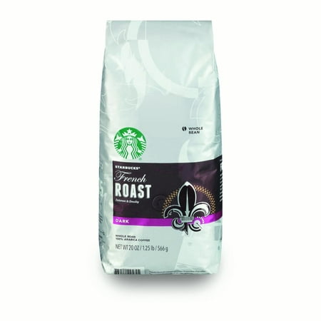 Starbucks French Roast Dark Roast Coffee, Whole Bean, 20-Ounce