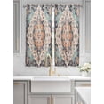 thumbnail image 4 of Boho Bedroom Curtains 63 Inches length, Orange Blue Ethnic Tribe Abstract Art Window Treatment Curtain Drapes, Rod Pocket Curtain Panels for Living Room Kitchen, 42"x63", 2 Panels, 4 of 7