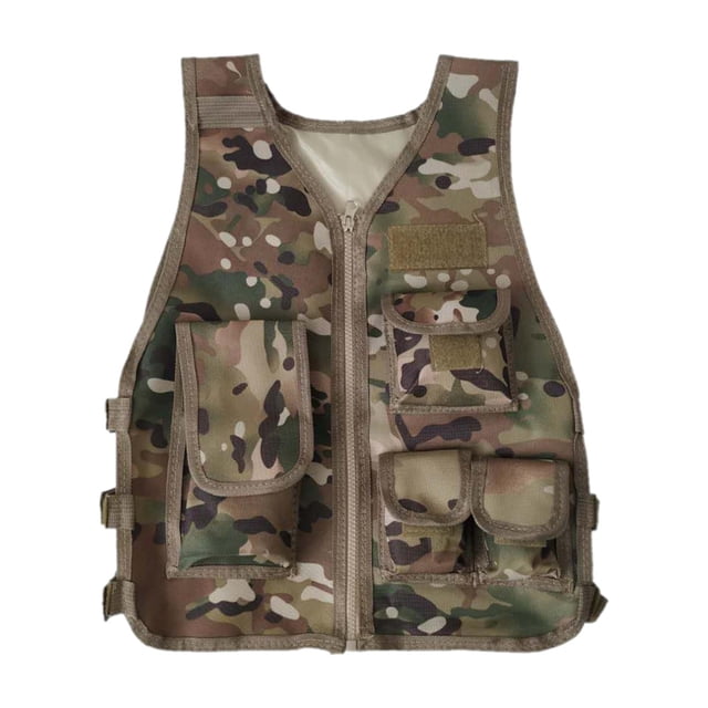 Chaleco táctico protector para niños, portaplacas, juegos CS, combate, paintball Cp camuflaje caqui