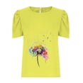 thumbnail image 5 of Mujeres Casual de manga corta de impresión plisada corta cuello redondo camiseta suelta blusa Tops OAVQHLG3B Store lin121212, 5 of 5