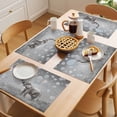thumbnail image 5 of Gray Elephants Placemats Set of 4 Modern Vintage Elephants Blowing Bubbles Place Mats Indoor Wipeable Table Mats Washable Cloth Dining Table Placemats for Kitchen Holiday Party Home Decor 13x19 Inch, 5 of 9