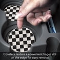 thumbnail image 5 of Thirstystone  Black & White Checkered  Single Round Stone Car Coaster, 5 of 6