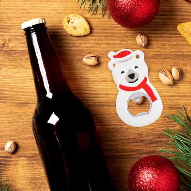 Abridor de Botellas de Cerveza con Decoración Navideña, Diseño de Dibujos Animados, de Acero Inoxidable, para El Hogar, Pegatinas Magnéticas para Refrigerador.
