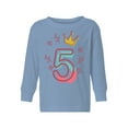 thumbnail image 1 of Awkward Styles 5th Birthday Toddler Long Sleeve Shirt I'm Five Cute Crown Pink Kids T-Shirt, 1 of 4