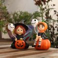 thumbnail image 5 of Decoración de fiesta de Halloween, resina, calabaza, cabeza, esqueleto, bruja, conjunto de decoración, 5 of 5