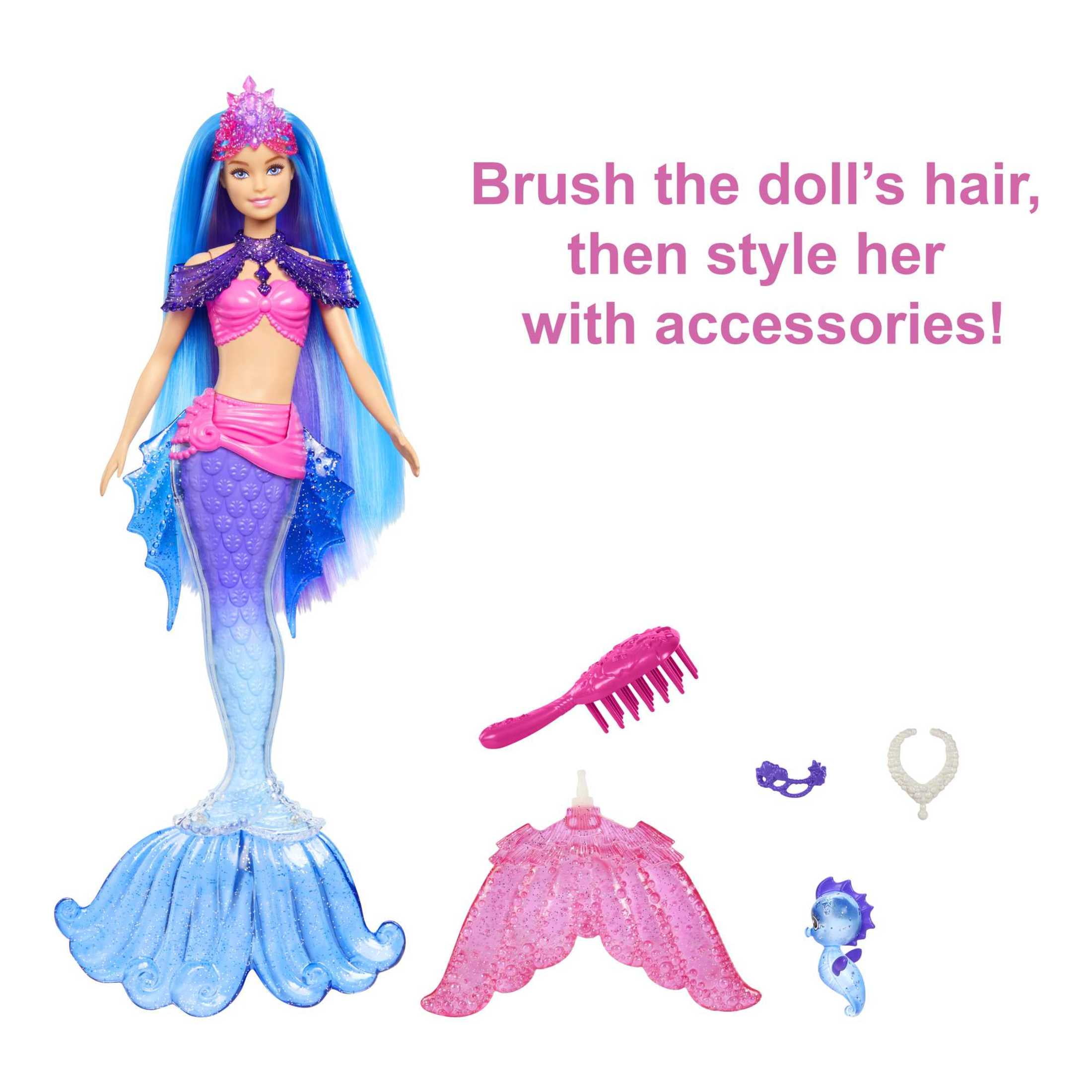 Barbie Mermaid Power 'Malibu' Doll & Accessories Set with Pet, Interchangeable Fins & 5+ Pieces