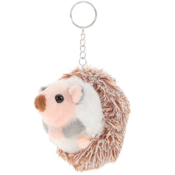 Llavero de erizo gris, regalo de peluche, adorable colgante, llaveros encantadores, adornos artesanales.