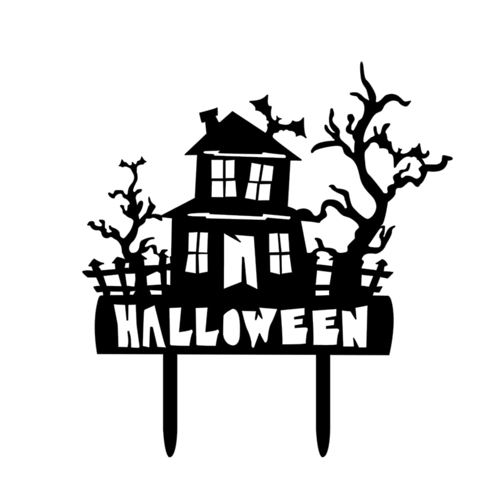 Hemoton Haunted House Halloween Cake Topper Acrylic Cake Decor for