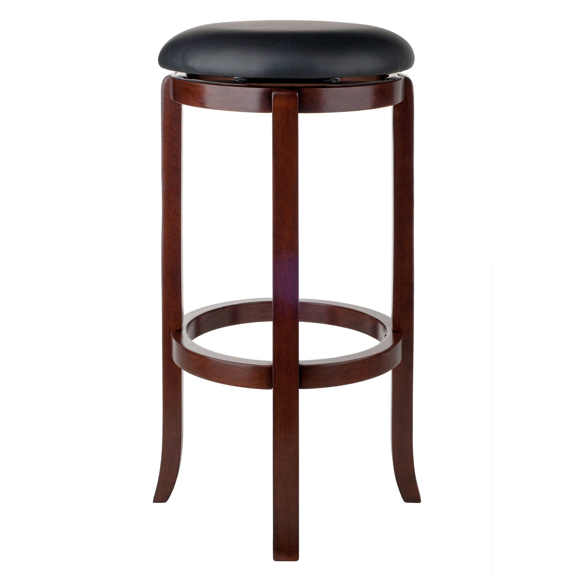 Winsome Wood Walcott Swivel Seat Bar Stool, Black & Walnut