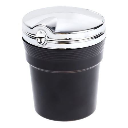 ACDANC Portable Smokeless Cylindrical Cigarette Ashtray with Blue LED Light (Black)