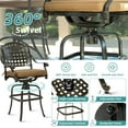 thumbnail image 4 of MEETWARM 9-Piece Outdoor Patio Swivel Bar Set, All Weather Cast Aluminum Patio Bar Table and Chairs Set with 8 Cushioned Swivel Bar Stools, Large 64" Square Patio Bar Height Table, 2.2" Umbrella Hole, 4 of 8