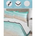 thumbnail image 4 of Quilts Twin Size Bedding Set, Teal Coastal Lightweight Quilted Comforter, Beach Nautical Seaside Ocean Beige Soft Reversible Bedspread Coverlet with Pillow Covers for All Season, 68" x 86", 4 of 7